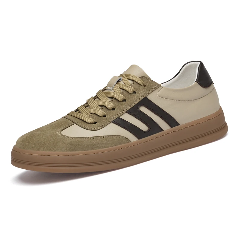 Lightweight Comfortable Suede Leather Loafers round Toe Sneakers with LED Lights Canvas Rubber PU and EVA Insoles