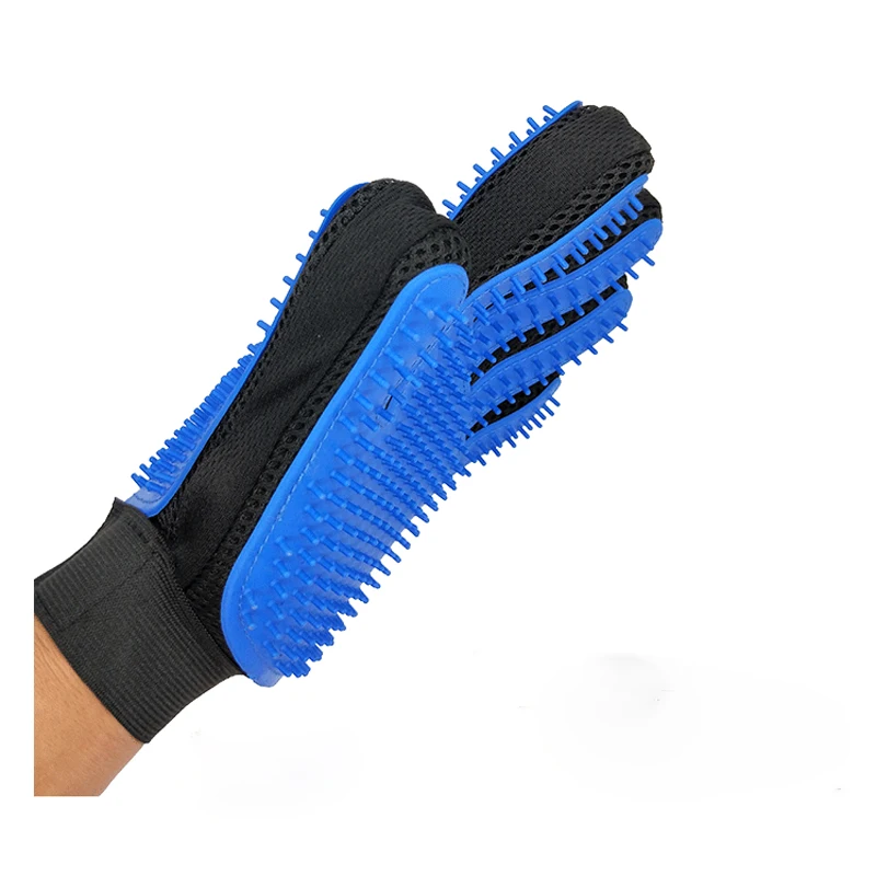
New design double brush glove pet grooming pet grooming glove 2in1 pet deshedding glove 