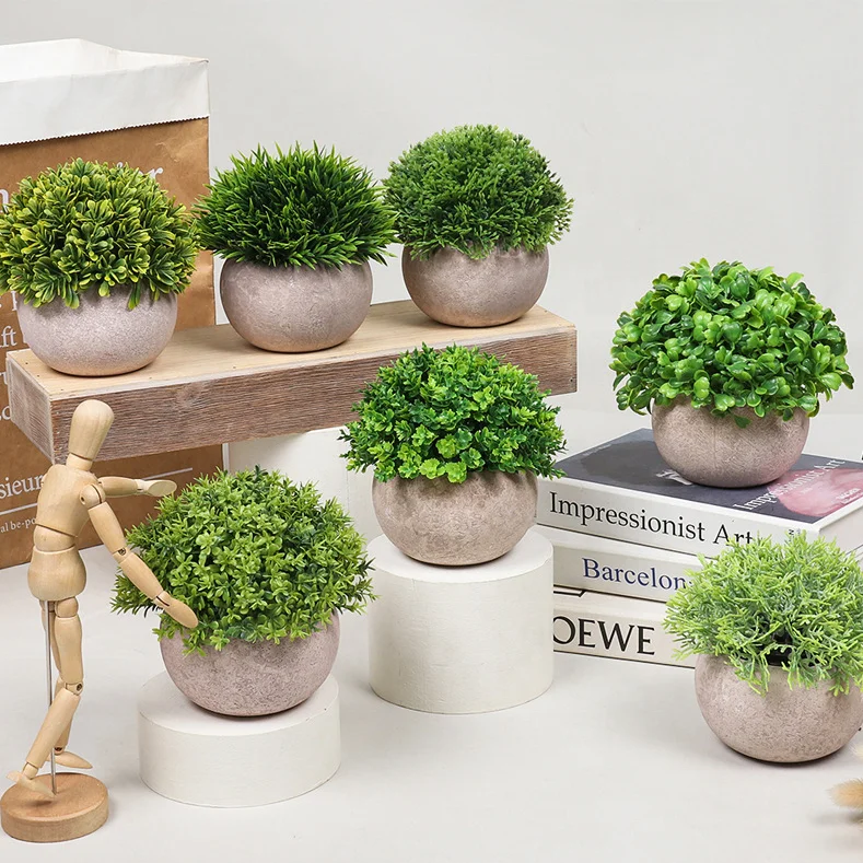 Искусственные растения Декор оптовая продажа искусственные с горшком Мини