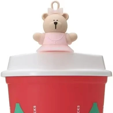 2024 Starbucks Staba Holiday Reusable Silicone Drink Hole Cap with Straw Topper Wholesale Promotional Party Supplies