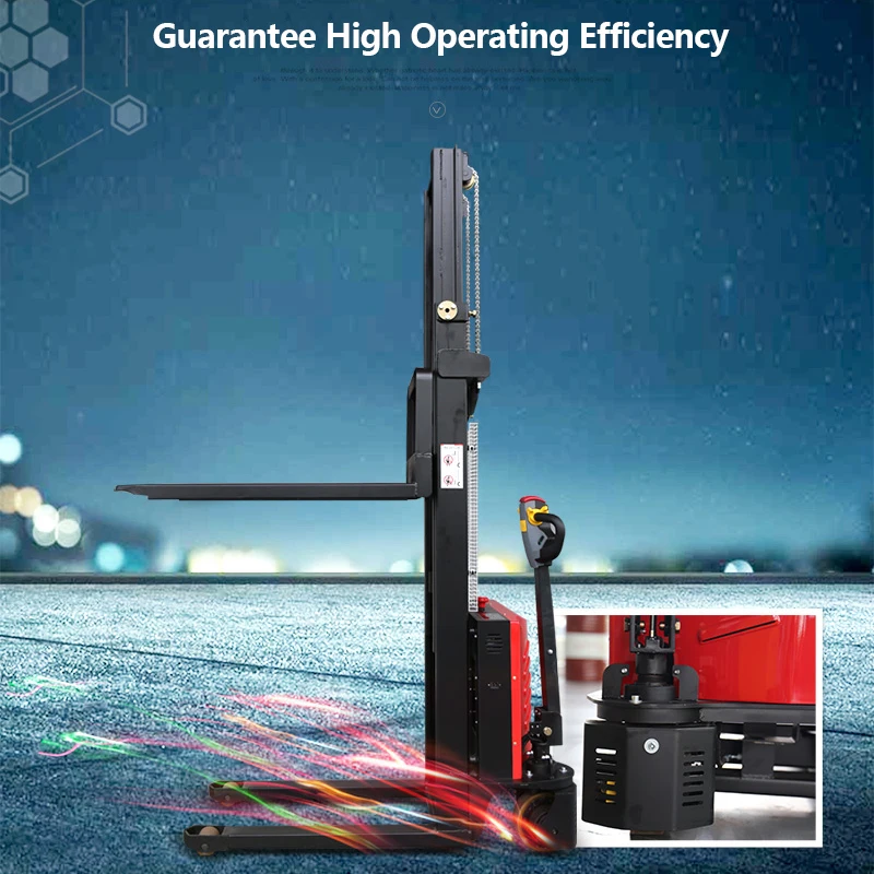 Self-loading Full Automatic Pallet Small Boom All Terrain Electric Stacker Forklift