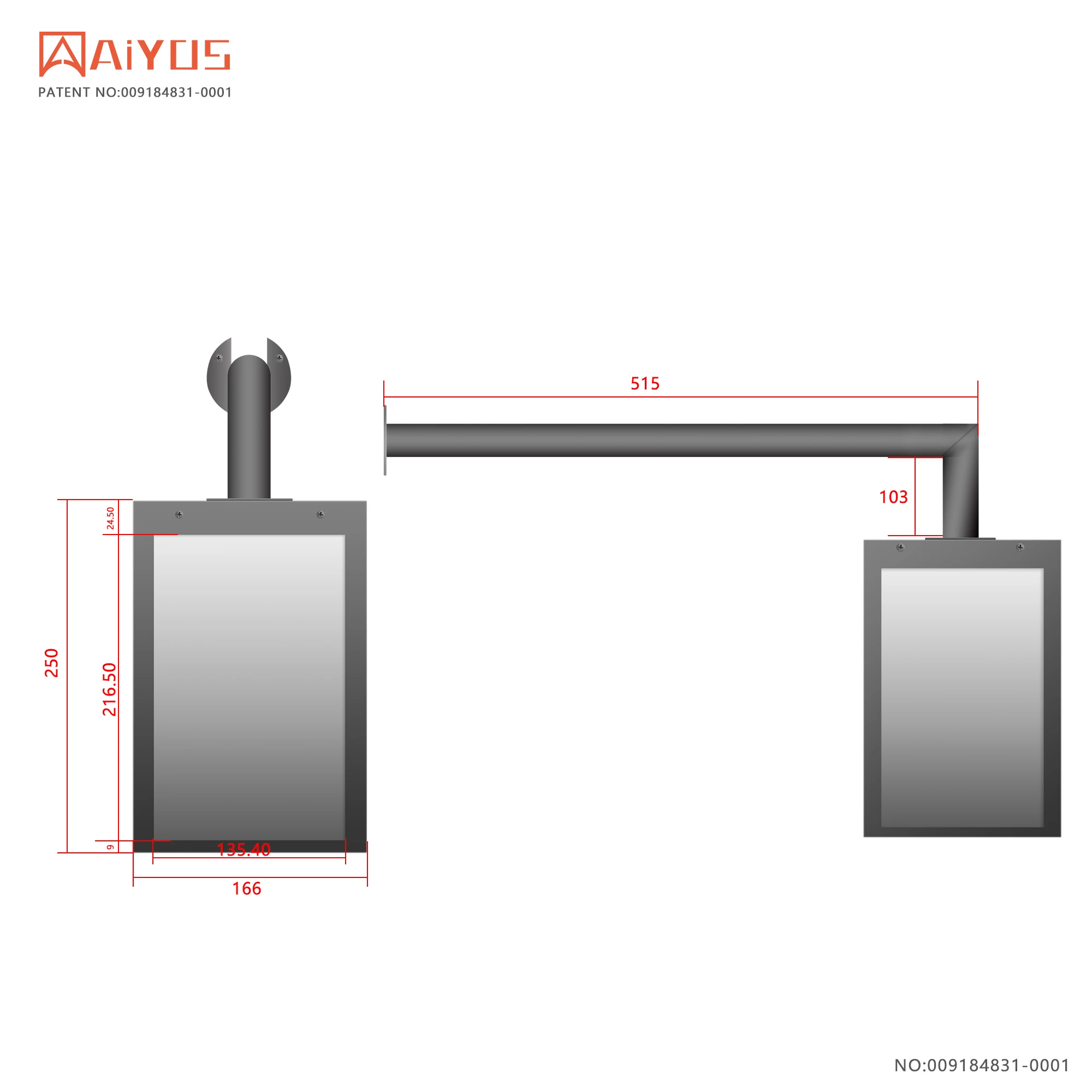 Aiyos PATENT NEW 10.1 Inch High Brightness 1000nits HD Screen Lanterns LCD Digital Signage 4 Sided Displays