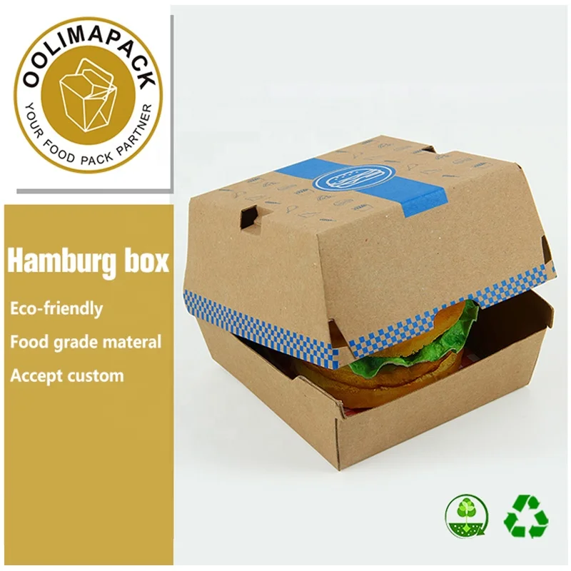 Fast Food F Flute Corrugated Container Hot Dog French Fries Hamburg Packing Tray 300gsm Paper Disposable Paperboard 1-6colors