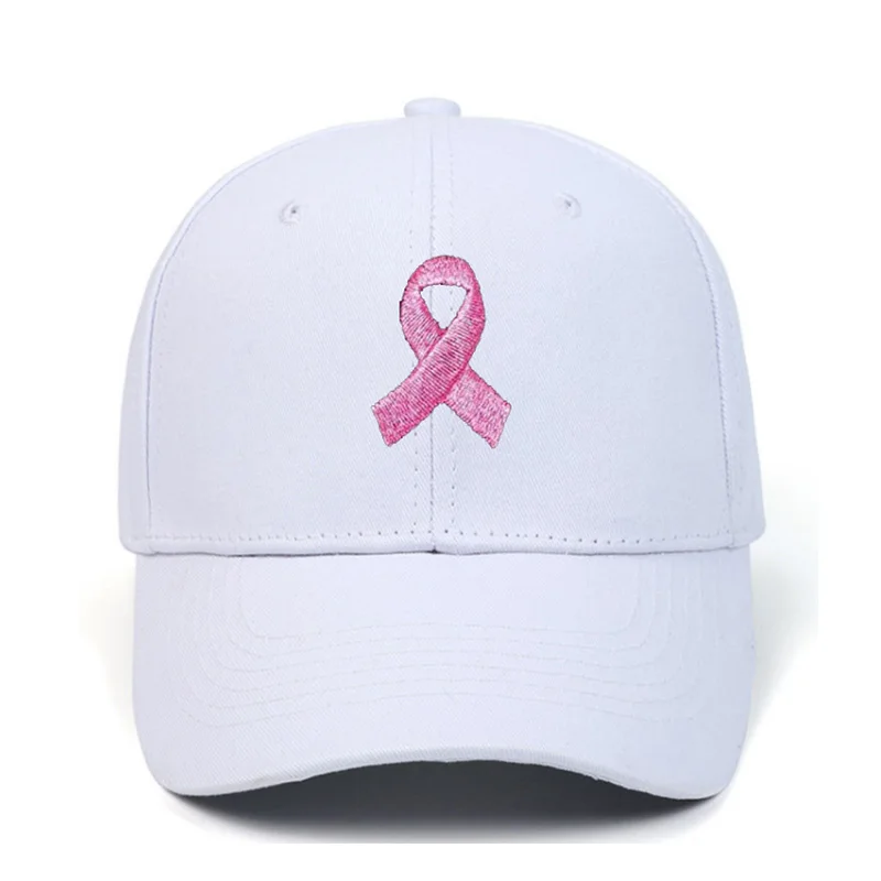 6 Panel Cotton Embroidery Baseball Cap Breast Cancer Awareness Hats
