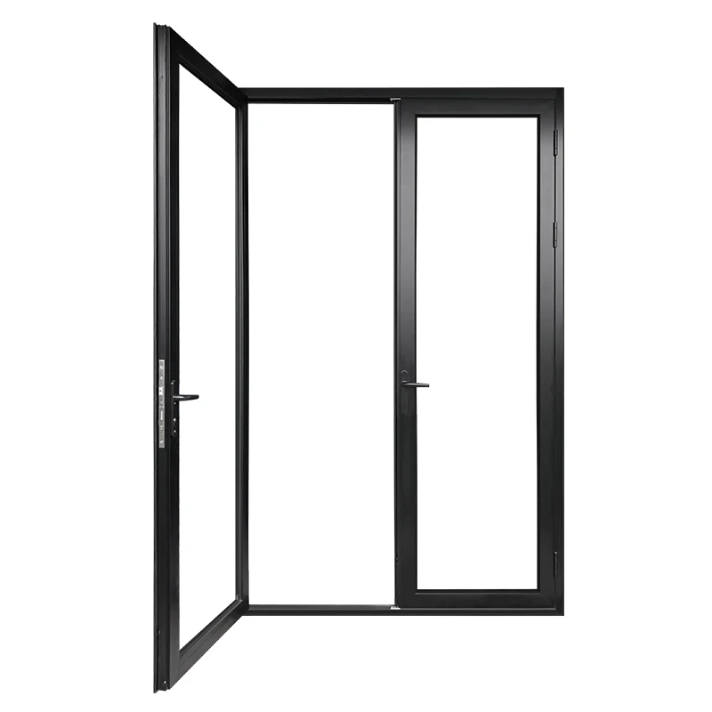 French aluminum frame patio door exterior dust barrier ventilated apartment acoustic restaurant double front door for resident
