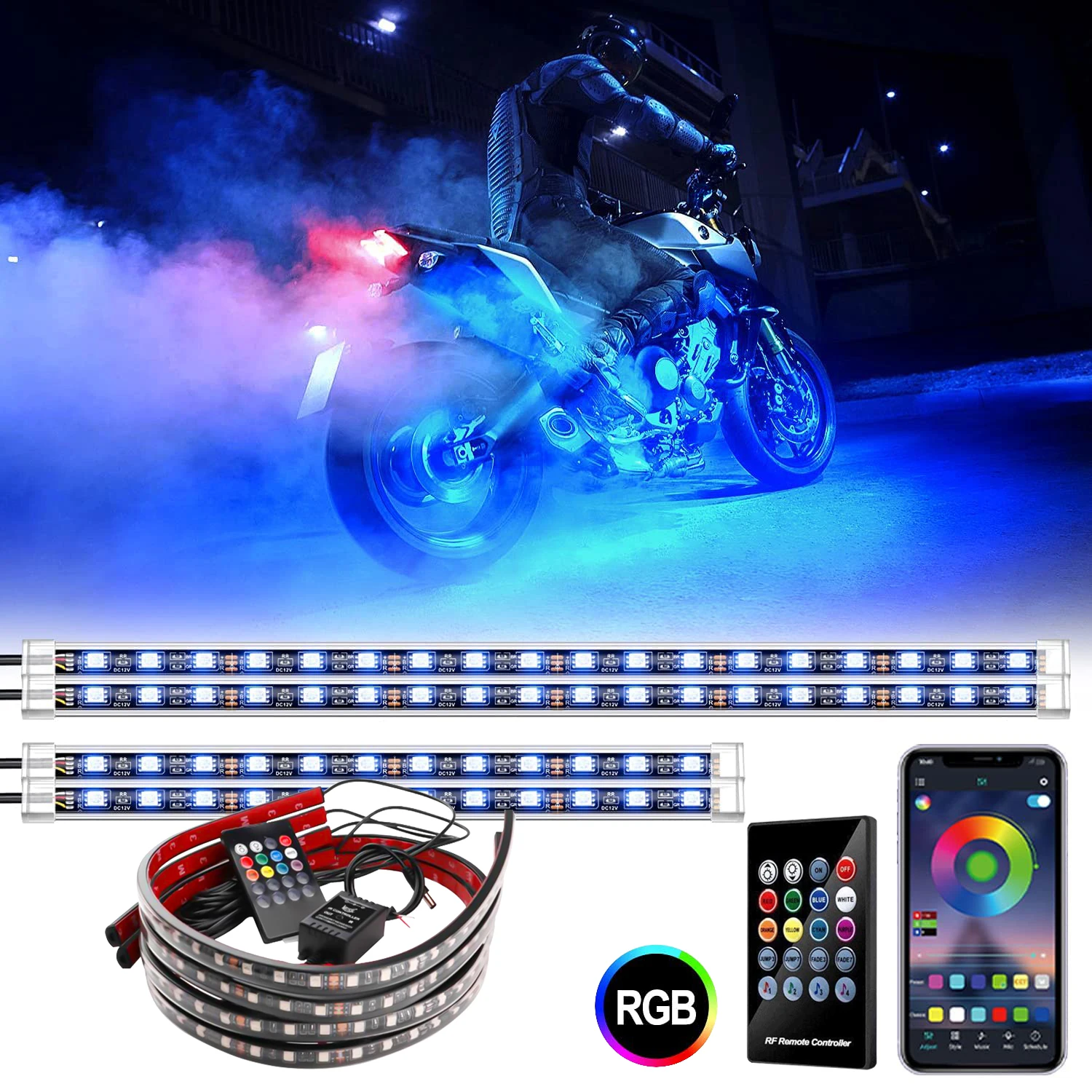 APP Control Universal Car Waterproof Led Strip Light Flexible Underglow RGBIC Dream Color Car Decoration Lights