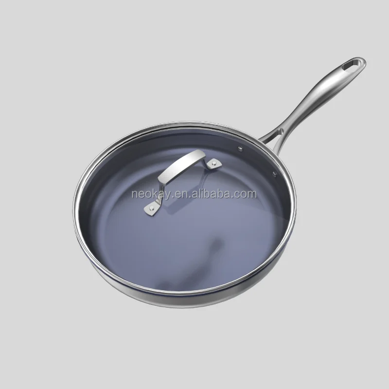 TITUM Triple Bonded Durable Quality Non Stick 26cm 28cm Titanium Stainless Steel Frying Pan