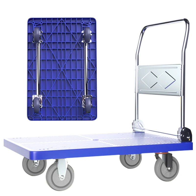 New High Quality Heavy Construction Line 72*48 4 Inch Silent Trolley Platform Trucks for Storage Industrial Tools
