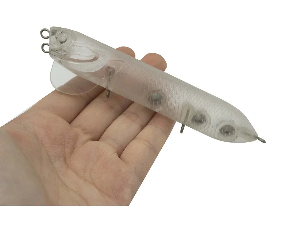NO MOQ 125mm unpainted fishing lure ABS popper 24.36g blank crankbait 198# Free Eye