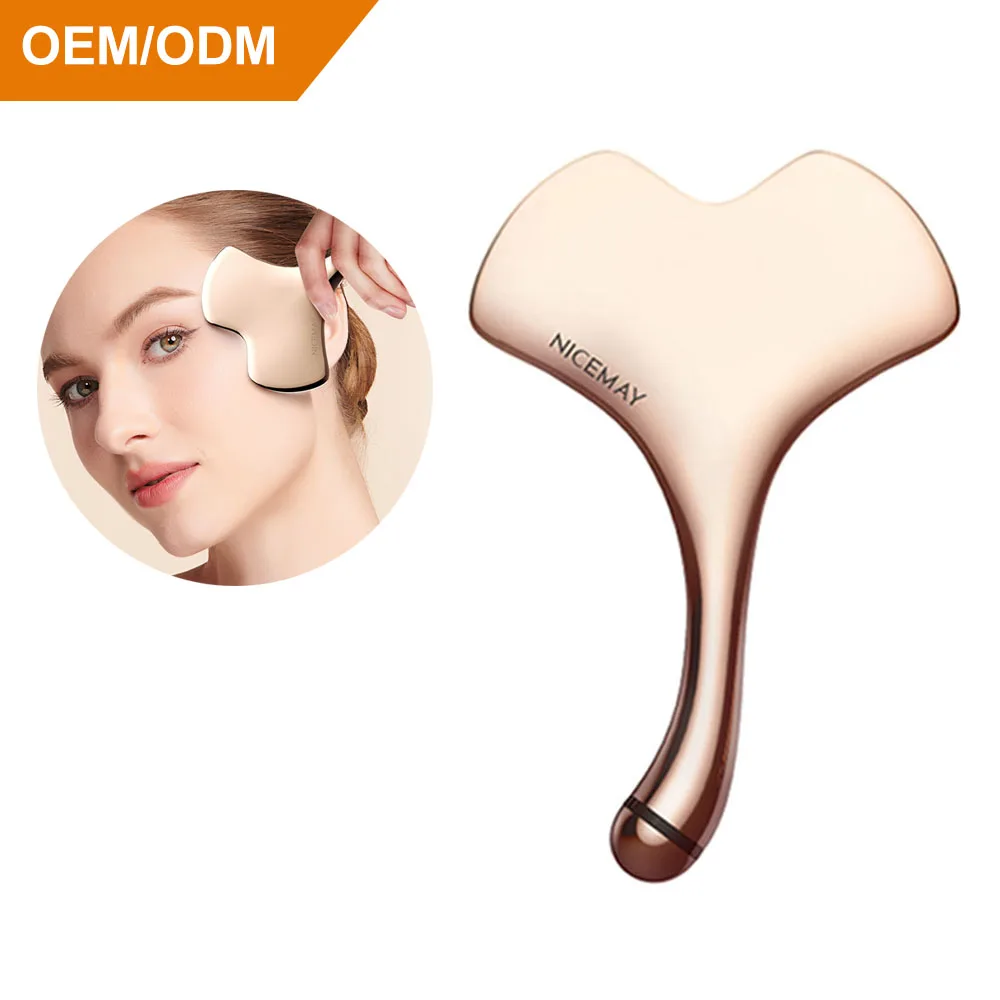 Microcurrent face massager metal guasha face stainless steel body guasha massage tool custom massage face gua sha