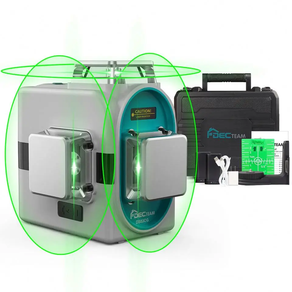 3D Green Beam Cross Line Laser Level DS03CG with BT Function