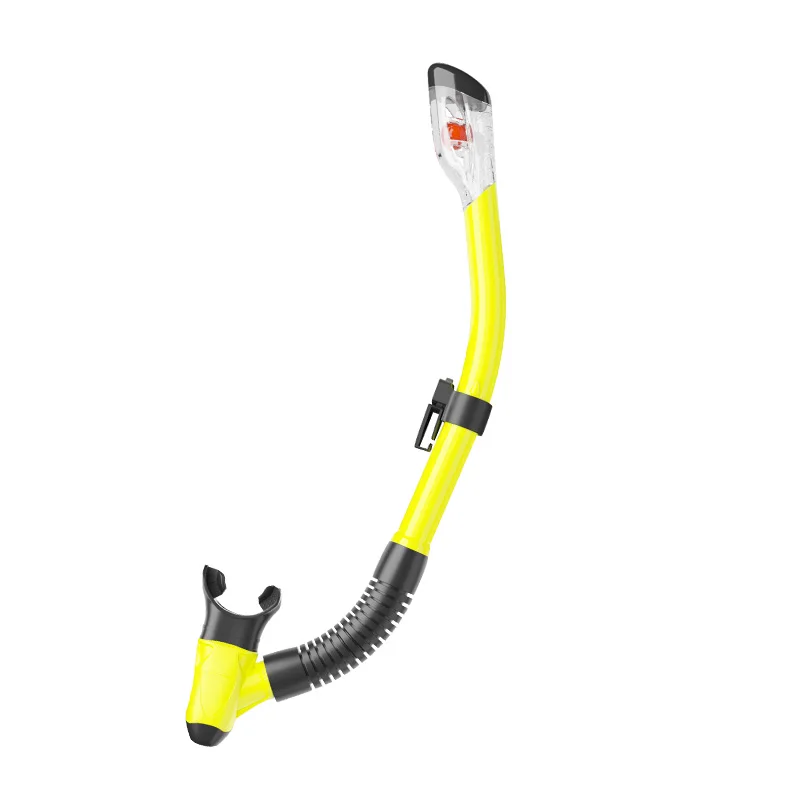 China Best Selling Scuba Diving Snorkel Full Dry Top Silicone Hose and Mouth Piece Snorkel for Adults