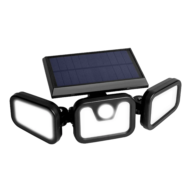 
Amazon Solar Powered 3 Heads Waterproof High Power Motion Sensor Wireless Flood Light Garden SMD LED IP65 Ce -25 - 65 1-year 260 