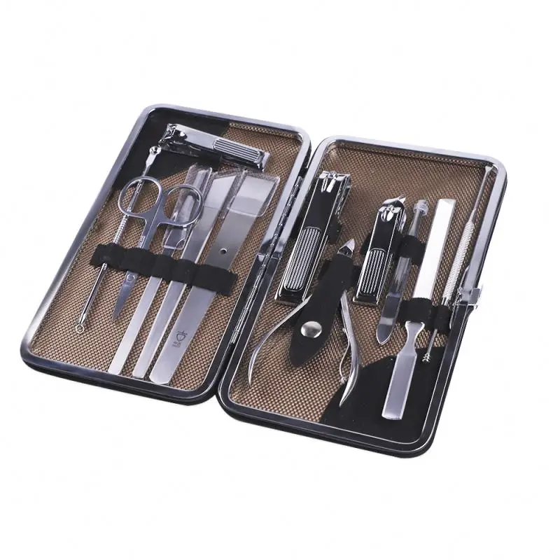 Manicure 12pcs Set Pedicure Kit Nail Clippers Scissors kit Professional Grooming set Nail Care Tools with  Travel Case