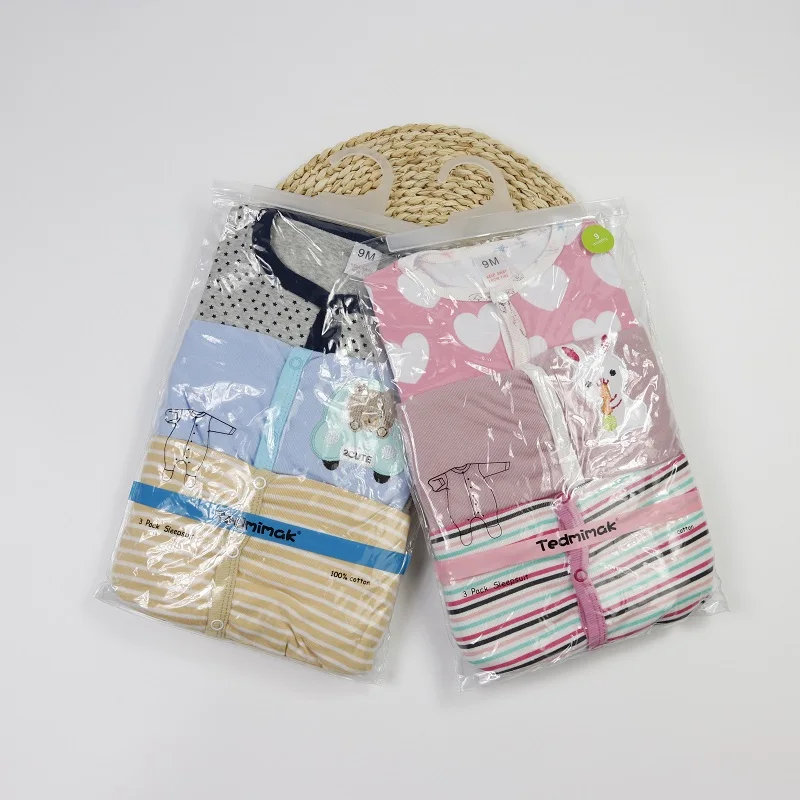 3 Piece Infant Sleepwear Baby Girl Clothes 6-12 Month Bodysuit Baby Girl Boys Cotton Sleep Suit Long Sleeve Baby Jumpsuit Unisex