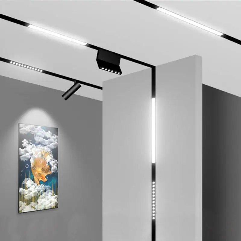 2 Circuit Linear Light High Cri 3000k 4000k Rotatable 355 Degree Led Track Light Square 12w Cob