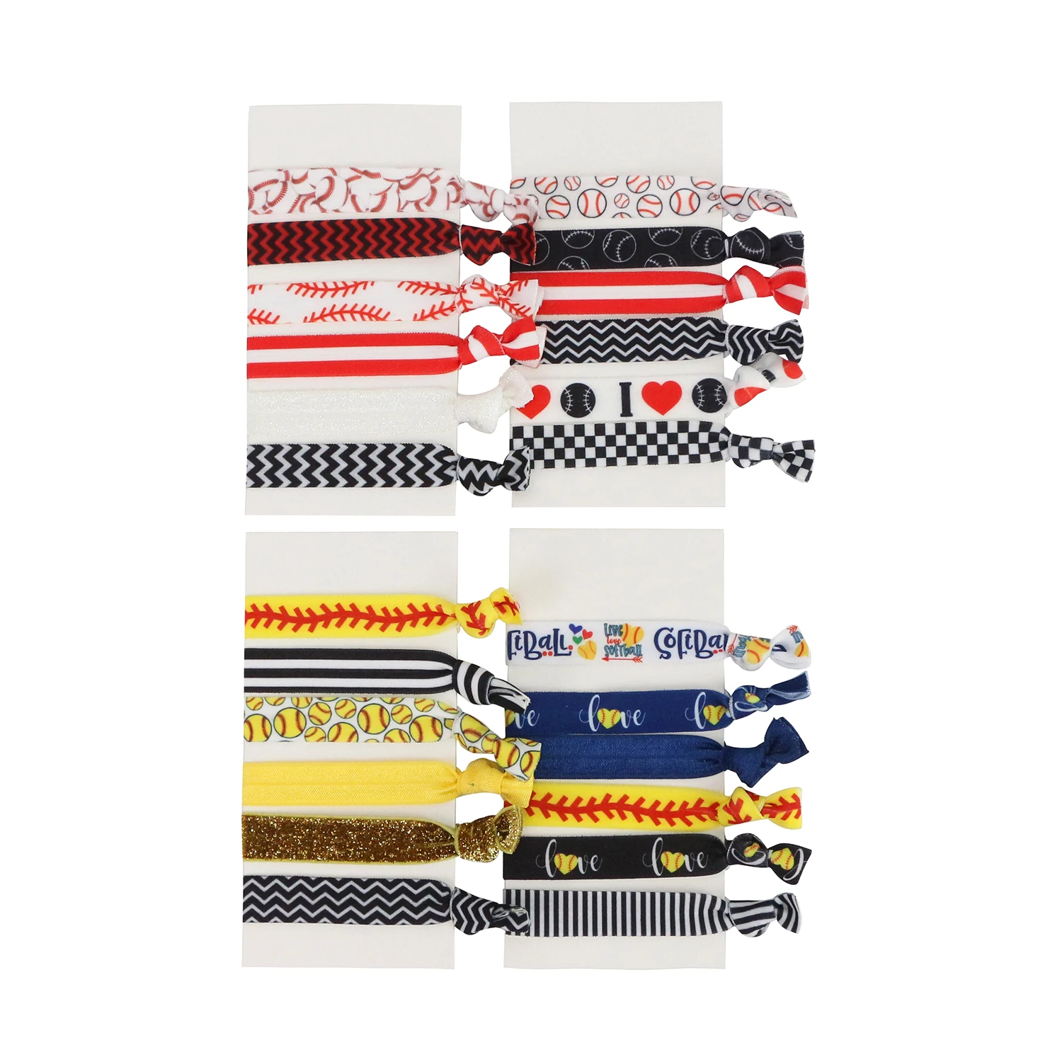 Huihuang Wholesale Price Christmas Girls Women Hair Accessories Custom Logo Gold Foil Ink Print Holiday Knot Elastic Hair Tie