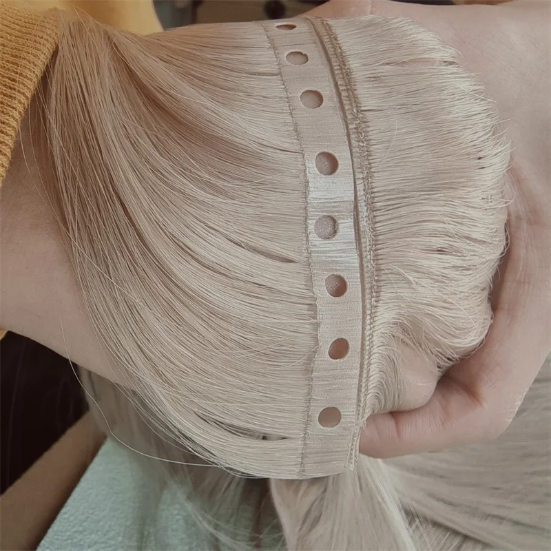 New Style full cuticle aligned Russian virgin hair double sides genius hole weft hair genius extensions