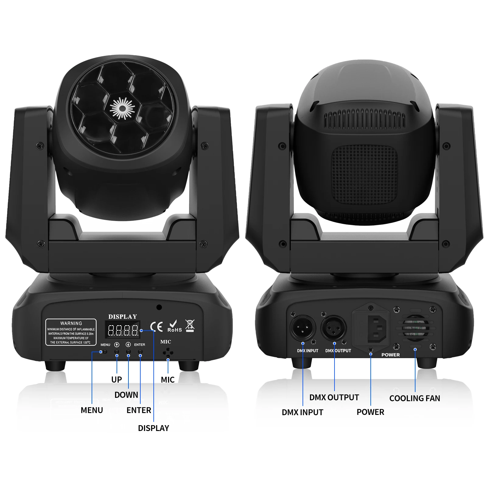 120W 4In1 Bee Eye Laser Rotating Beam Effect Lights For Dj Disco Clubnight Party Exhibition Stage Lamp Dmx Moving Head Lighting