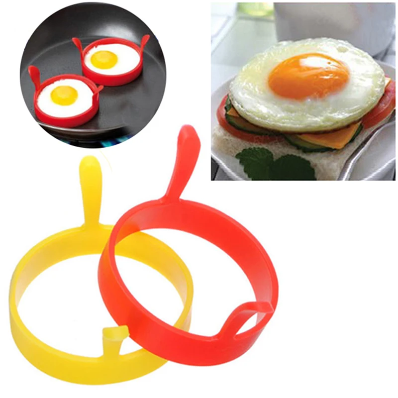 Highly Quality Kitchen Tools Non Stick Round Shape Egg Mold Ring With Silicone Handle Household Egg Frying Rings