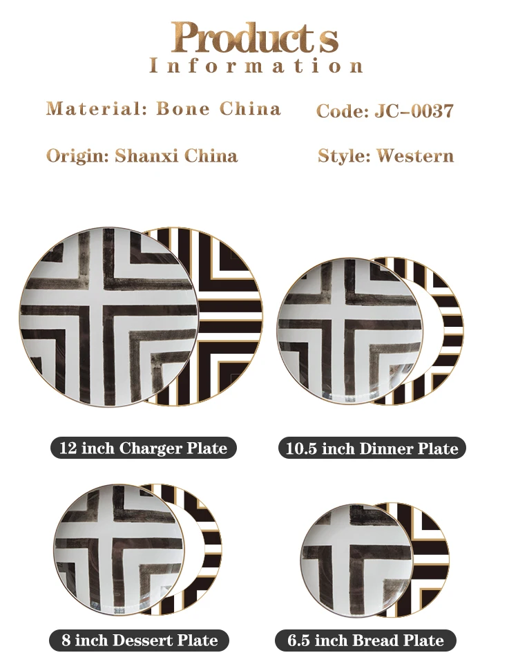 Ceramic Geometry Round Plate Ceramic Dinner Tableware Plate Dish Porcelain Dessert Dinnerware Cake Plate 6 8 10 Inch Christmas