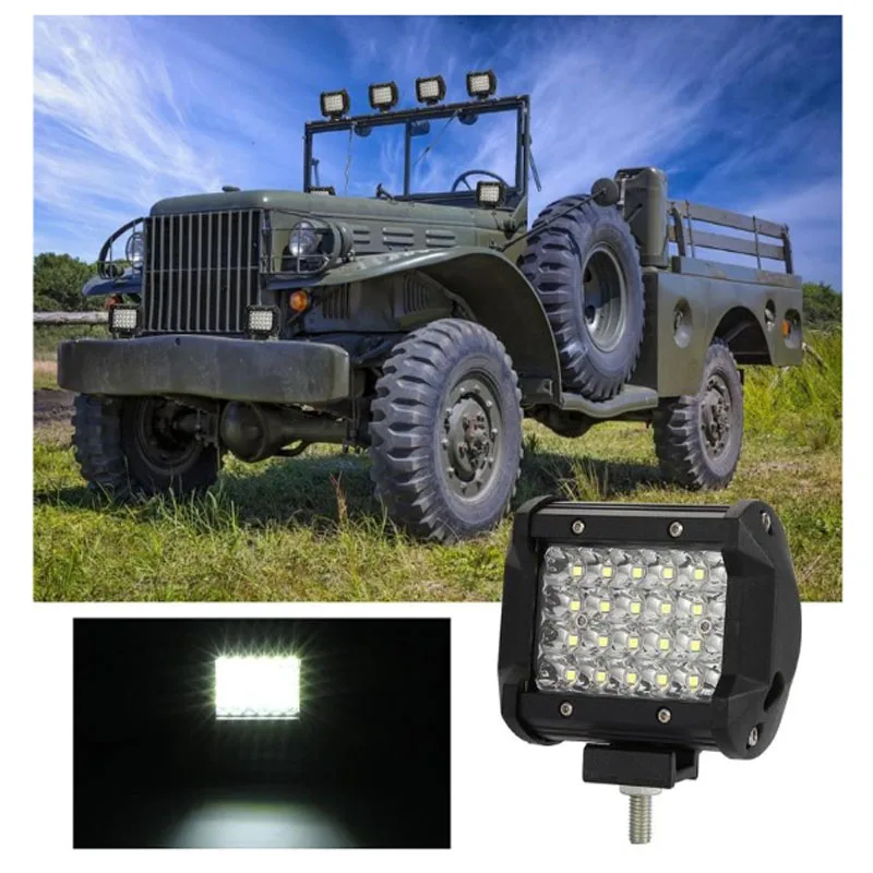  High Power 72W 4inch Work Light Waterproof IP68 24V 12V White 24PCS Led Driving Headlight For SUV ATV Offroad