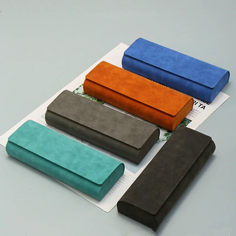 Colorful Leather Eyewear Case Optical Myopia Glasses Sunglasses Storage Box Hard Reading Glasses Cases