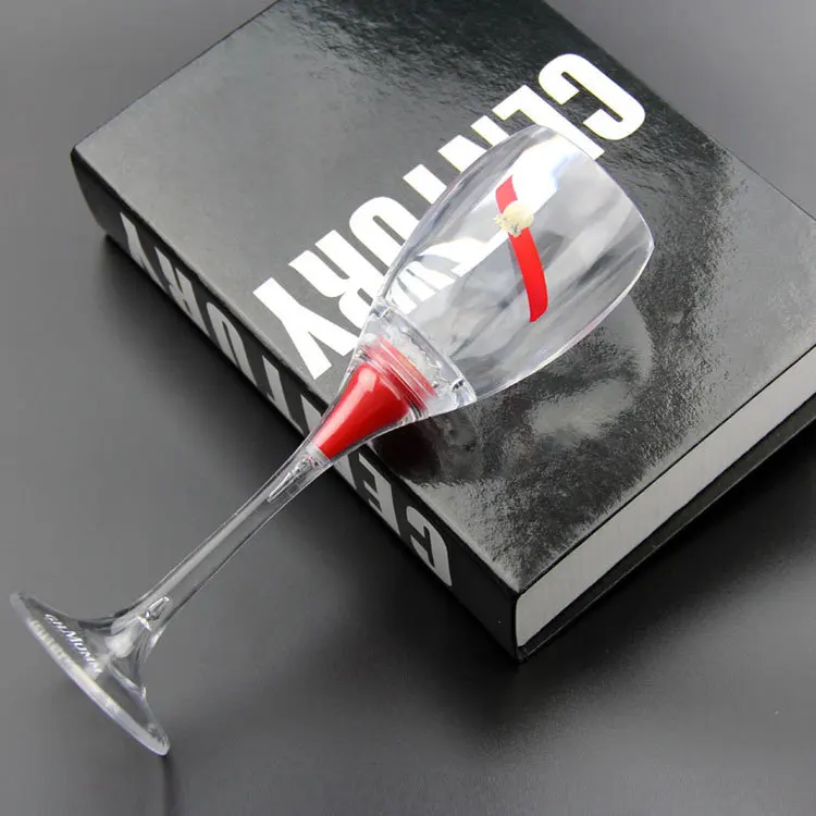 RICHSHINING Custom Logo Food Grade Acrylic Glowing Led Goblet Stemware Cups Light Up Juice Drinking Cup For Bar Hotel Party