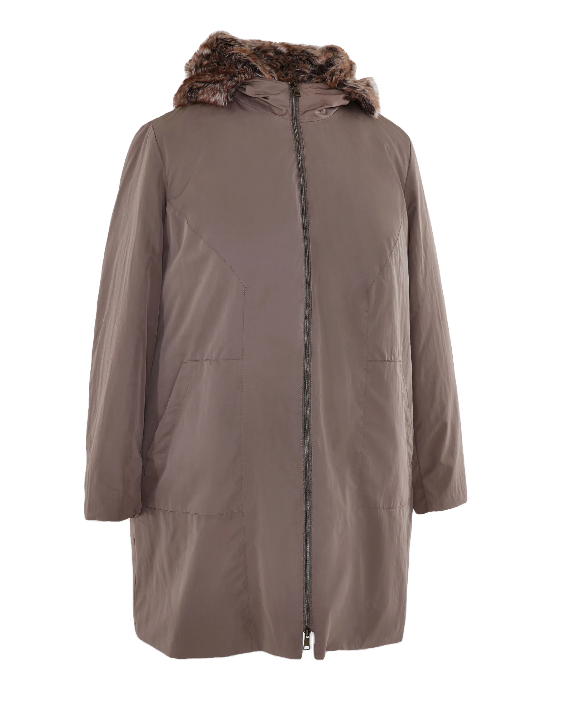 Woman Warm Winter Hooded Jacket Outdoor Plus Over Size Removable Pad Parka Fur