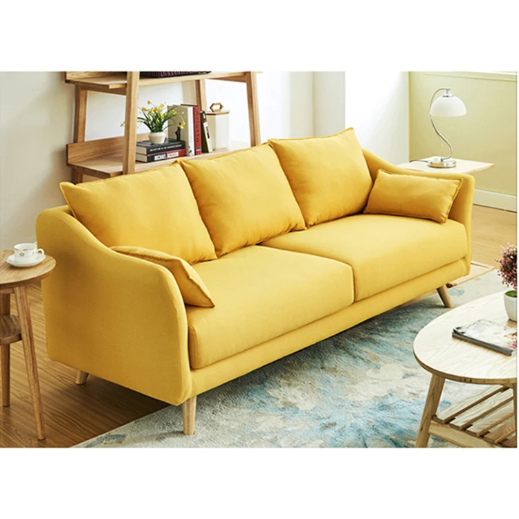 Less than 15 days delivery date New design high end modern high density foam fabric cover living room 3 seat sofa