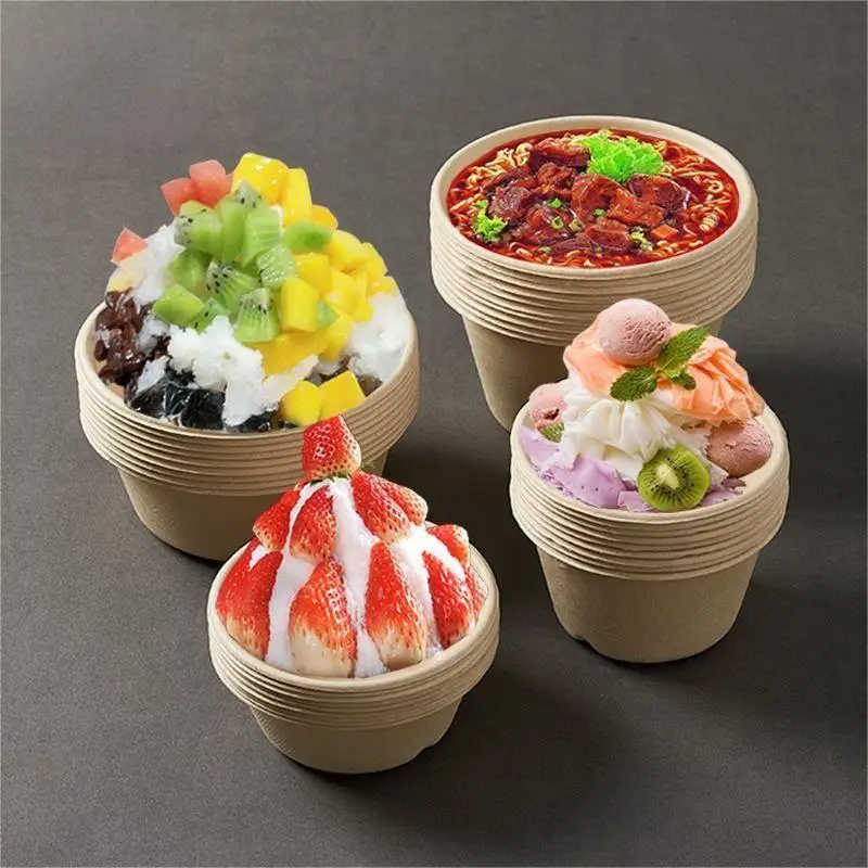 2023 ice cream packaging Custom Printed ice cream bowl 4 oz 8 oz 12 oz disposable ice cream yogurt paper cup