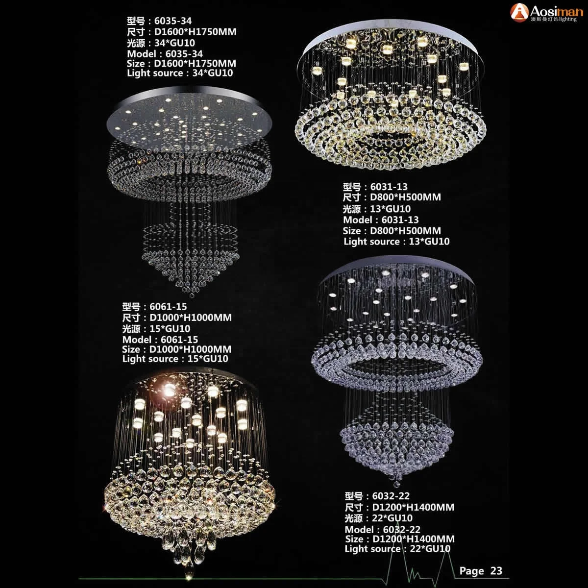 organza shade crystal chandelier