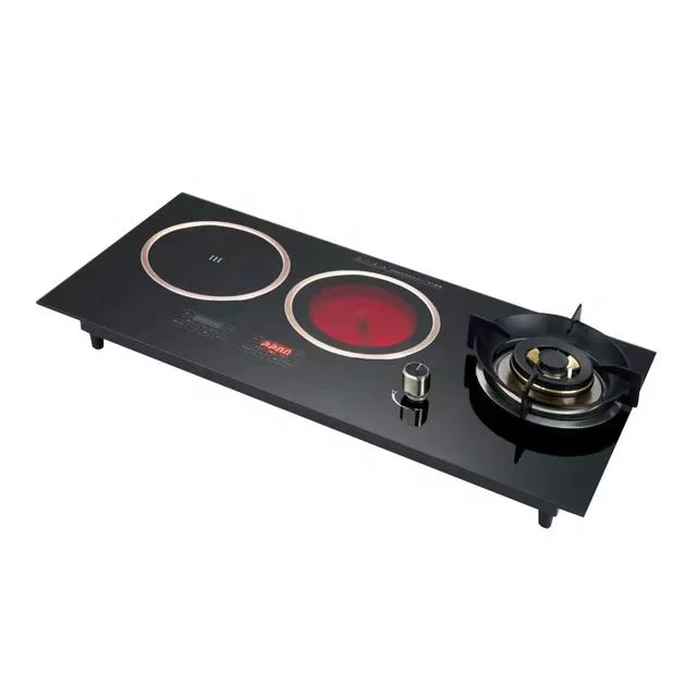 New Hot Wholesale Smart High Power 3 Heads Burners Gas Hob Build in Gas Cooker Infrared Stove Induction Cooker
