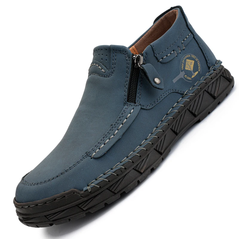 Factory Wholesale Professional Blue Black classic luxury branded top quality italian pure leather mens driving shoes