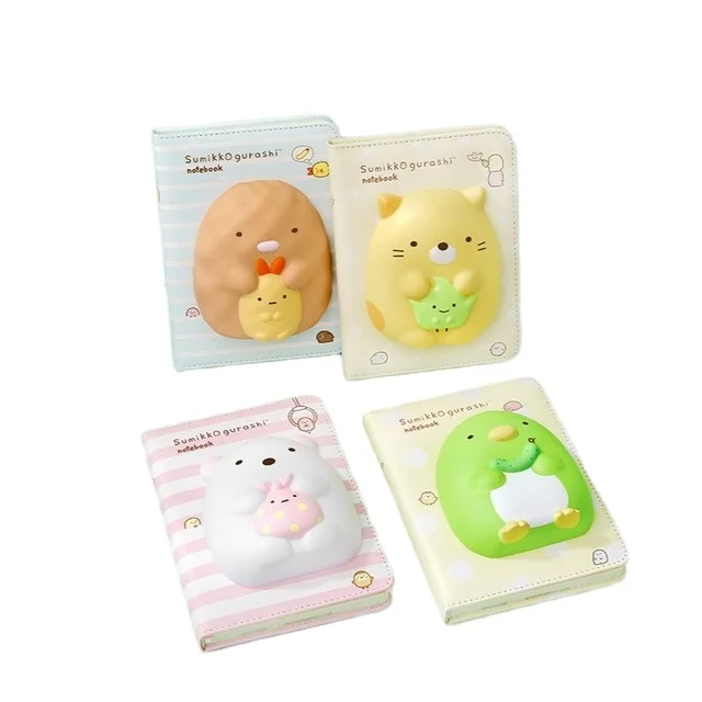 Kawaii 3D Slow Rebound Stress Relief Notebook PU Leather Cartoon Decompression Notepad Creative Hand Book