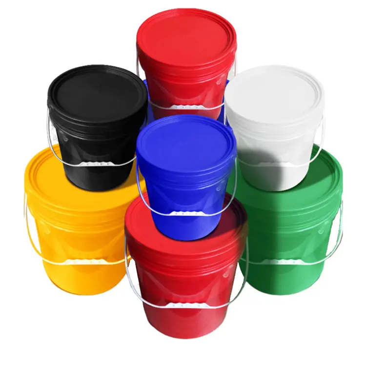 Wholesale 1L-33L Food Grade Thickened Round Pail Empty Plastic Paint Bucket Container Manufacture With Handle Lids