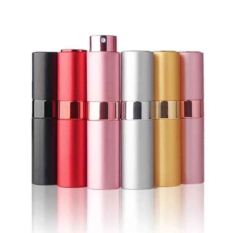 
Travel Use Luxury Portable 15ml Twist Aluminum Spray Bottle Perfume Atomizer Bottle 