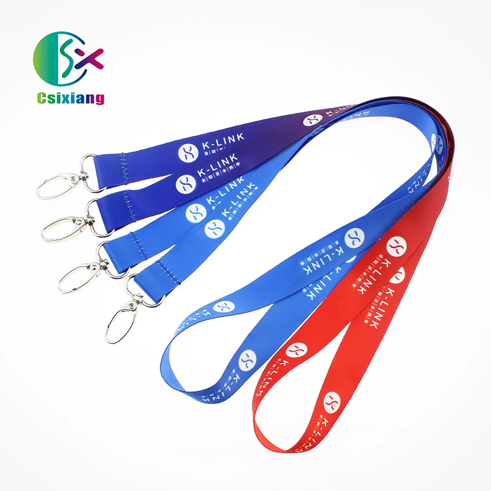 Customized Logo Sublimation Neck Strap With Double Hooks Conference Lanyard For Event