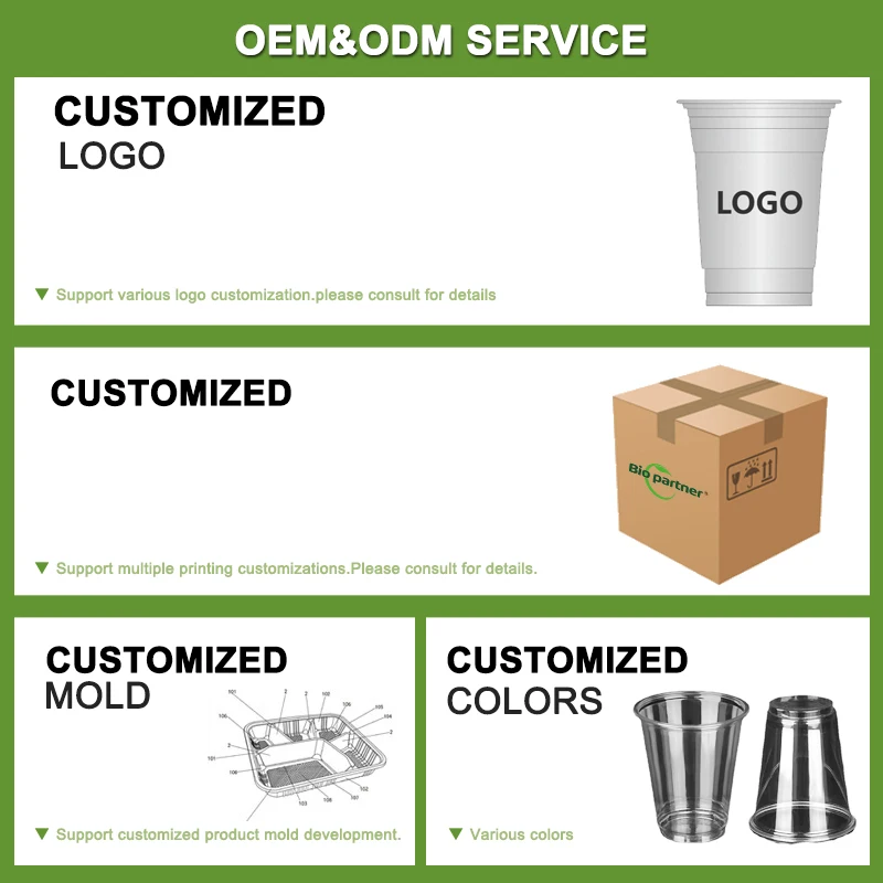 Manufacturer Polycarbonate Cup PLA Milkshake Takeaway Packing Disposable PLA Smoothies Plastic Parfait Cup With Lids