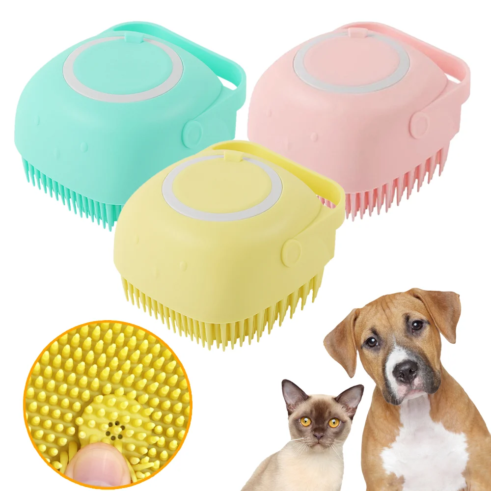 Portable Shower Massage Silicone Rubber Dog Brush Cleaning Washing Pet Bathing Tool Dog Bath