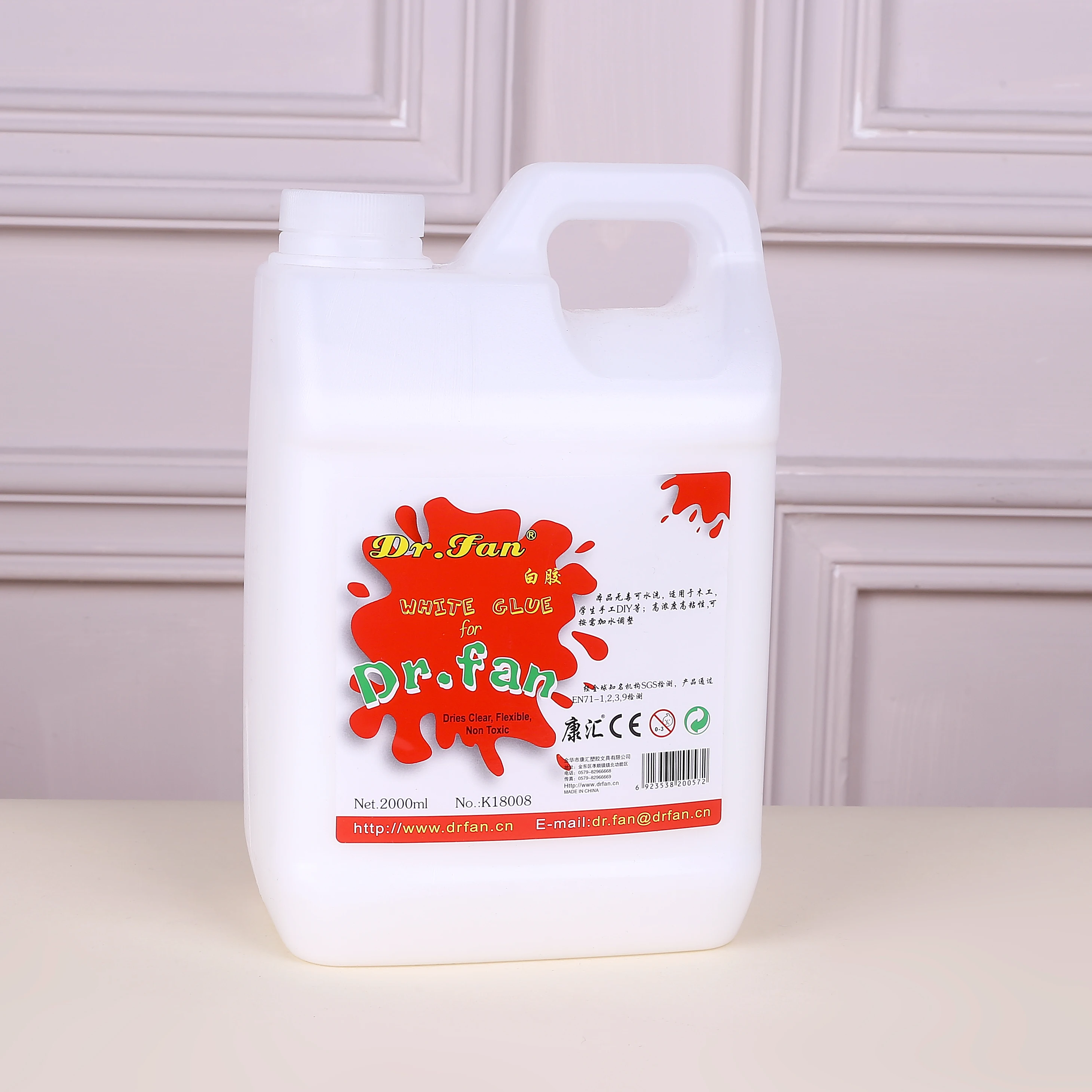 2000ml white pva latex adhesive glue formaldehyde  free bonds paper wood non-toxic high viscosity 45000+ sovent free