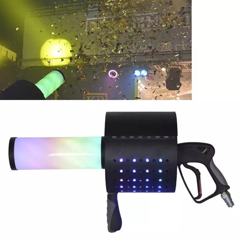 LED CO2 Confett 3 в 1 пистолет 20 Вт ручное управление 7 видов цветов свадебной сцены DJ Party Club ручной противотуманный станок