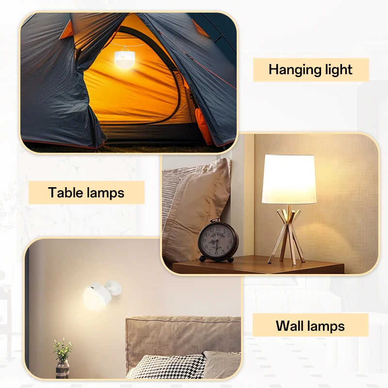 led lamp bulbs USB-C  rechargeable light bulb dimmable e27 bulbs for home led  with Remote Control and Timing Function