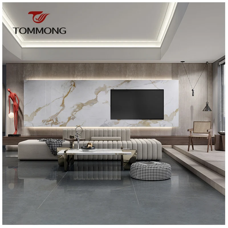 Gold Quartz Marble Calacatta Marble Slab big size tile