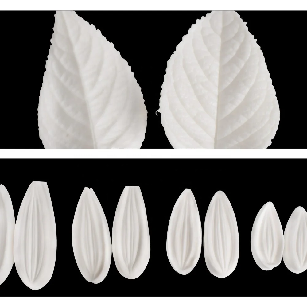AK Sugarpaste Dahlia Leaf Petal Silicone Veining Molds Veiner Flower Making Tools Set for Decorating Cakes VM127&VM108