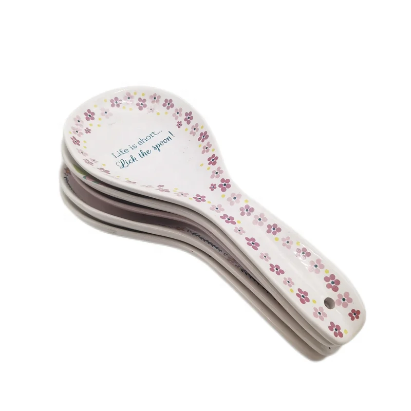 Full Decal Printing Ceramic European Style Kitchen Spoon Rest Holder for Sale