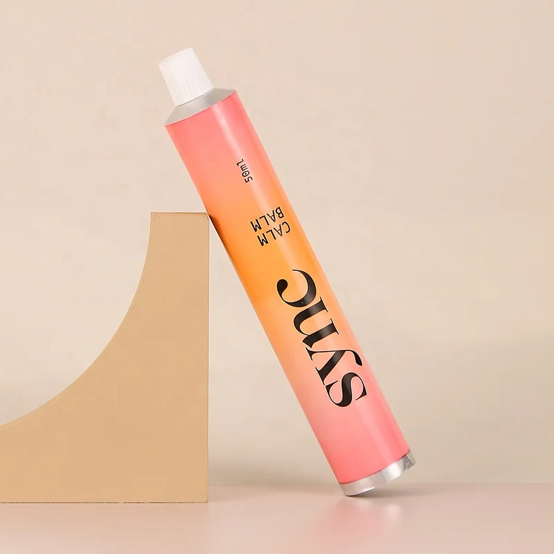 Cosmetic Metal Aluminum tube 2024 New Arrival customizable wholesale empty round pink orange eye cream skin care package