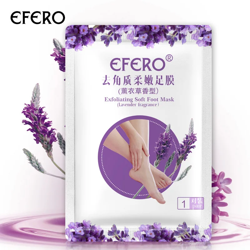 EFERO oem odm wholesale foot skin care products feet sheet mask socks exfoliation peeling exfoliating peel lavender foot mask