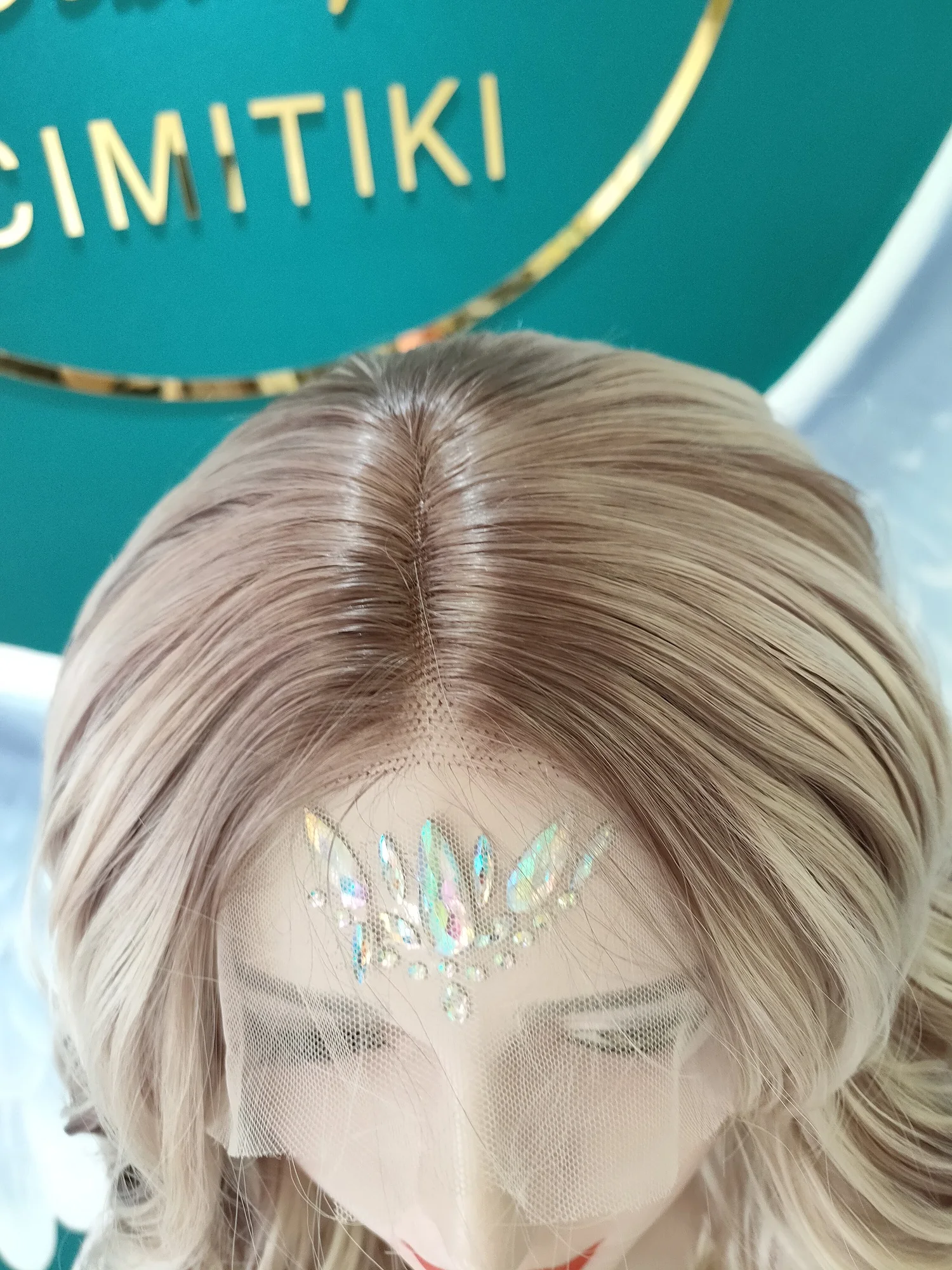 Mixed Two Color 12 Inches Synthetic Hair Wigs With Preplucked Hairline For Women Lace Front heat resistant synthetic wigs