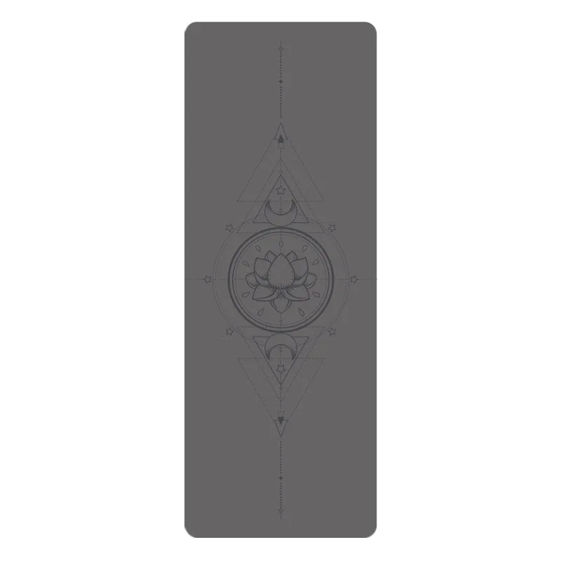 Коврик для фитнеса с трафаретной печатью, резиновый серый и черный экологически чистый натуральный каучук, Противоскользящий коврик для йоги в рулонах, оптовая продажа